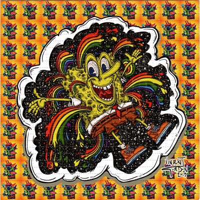 Rainbow Spongebob by Vincent GordonBLOTTER ART perforated paper tabs