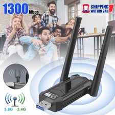 USB 3.0 WiFi Adapter 1300Mbps Long Range Dual Band 5Ghz Wireless Network Dongle,