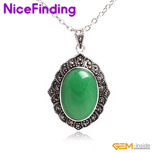 Assorted Gemstone Silver Marcasite Beads Necklace Enhancer Pendant Jewelry Women - Picture 17 of 32