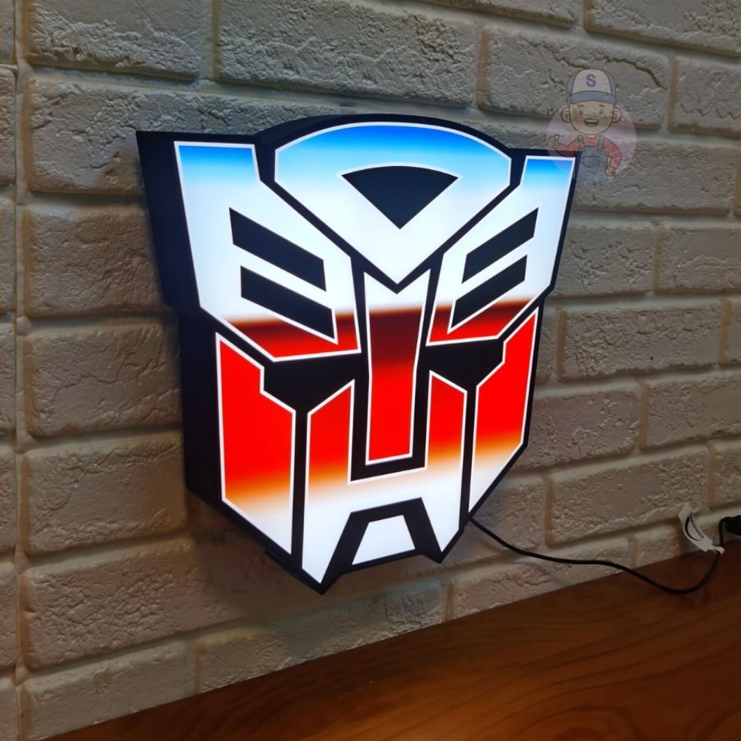 The Transformer Vintage 3D Printed LED Lightbox Sign | Wall Art