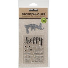 Hero Arts Hello Stamp  Cut DC151 Clear Stamps Dies Miss You Thinking of Hugs