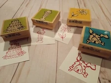 vintage Lot of 4 Rubber Stamps VAP Dog Sundae Daisy Cake Rubber Stamp 