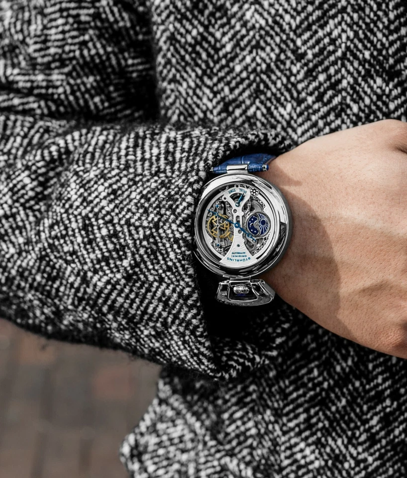 Stuhrling Emperor?s Grandeur 3919 Automatic 49mm Men's Skeleton Dual Time Watch - Image 2 of 4