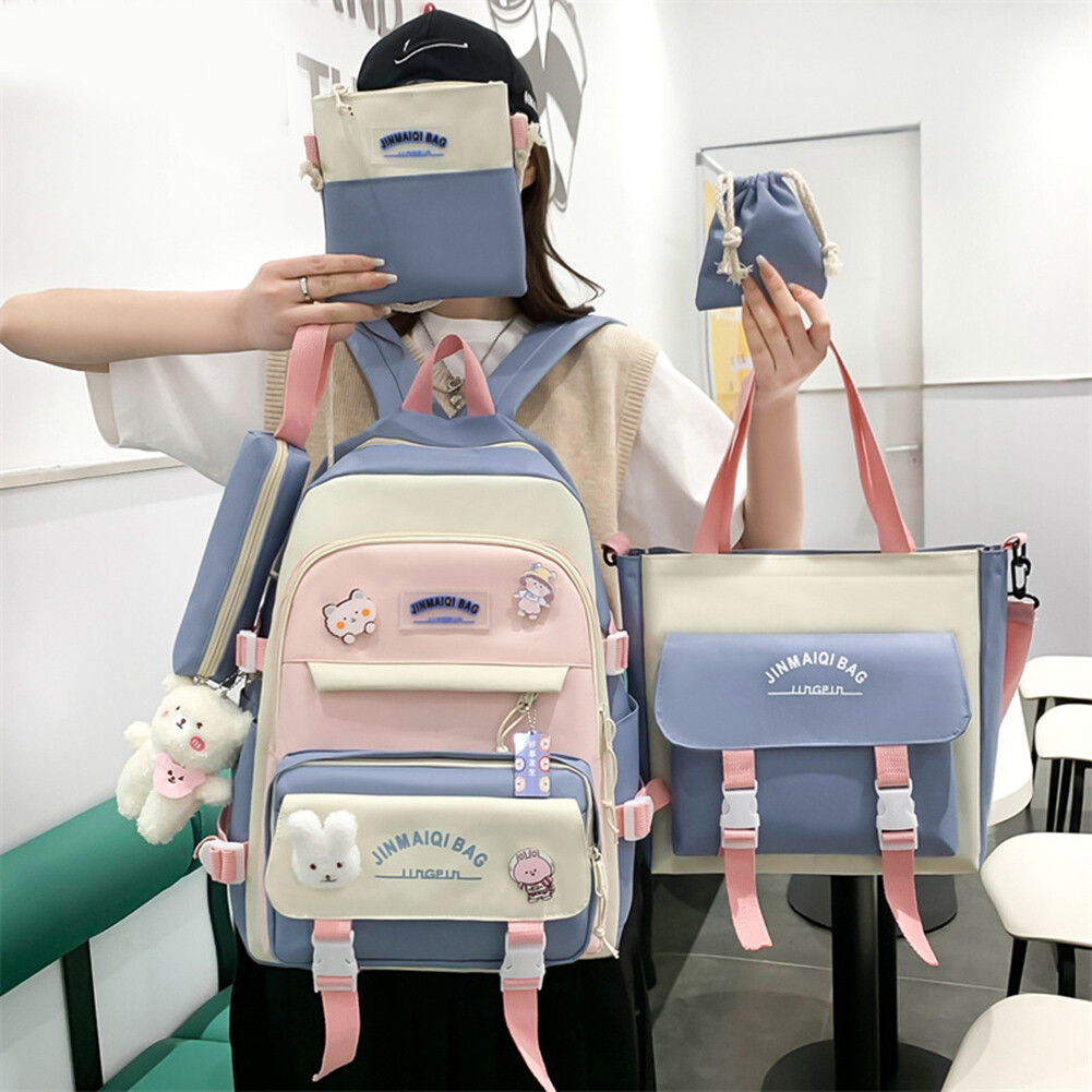 ◆INSTANTFUNK◆ Teeny backpack BDFWIFAC14 Kawaii Backpack Set 5pcs Aesthetic for School Teens Girls