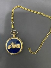 MOTORCYCLE POCKET WATCH VARESINI QUARTZ JAPAN MOVT- NOT WORKING UNKNOWN