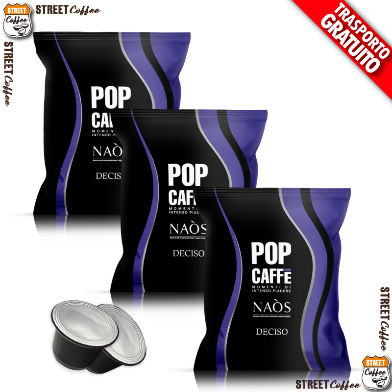400 Cialde Capsule Caffè Pop Naos Deciso non Nero compatibili Nespresso*