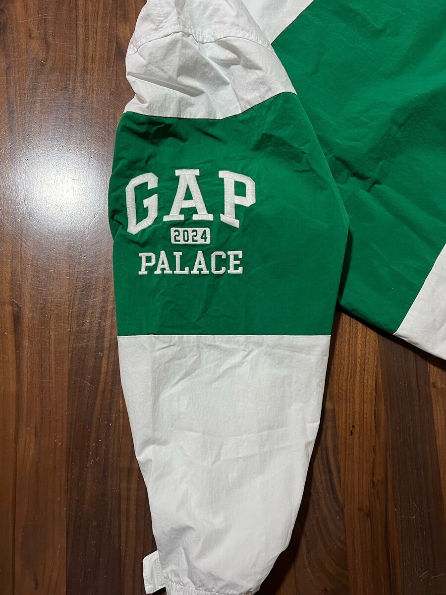 Palace Gap Windbreaker in Bright White (& Green) SS24 Men's Palace Gap Windbreaker in Bright White (& Green) SS24 Men's