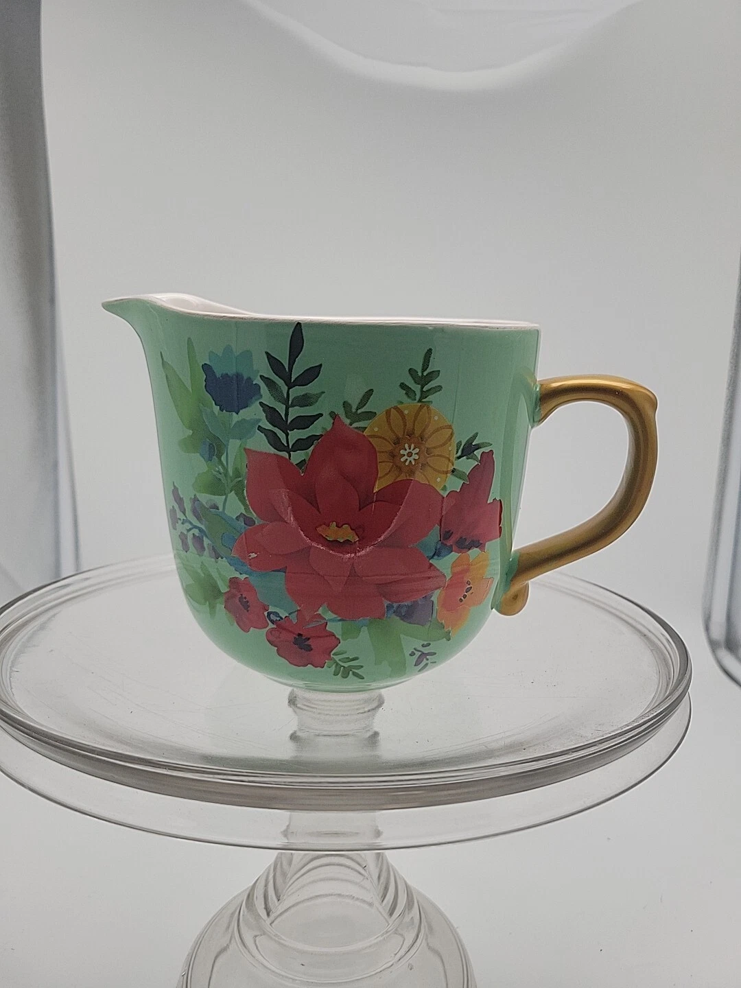 Pioneer Woman Winter Bouquet Large Poinsettia Measuring Four Cup Green Red