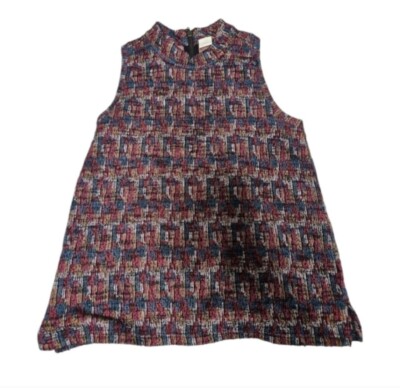 anthropologie akemi kin Multicolor Zip Back Sleevess top Size Small!