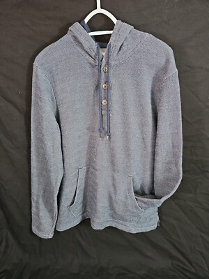 Old Navy Mens SZ M 1/4 Down Botton Pullover Hooded Sweater