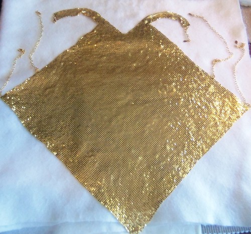 Noir Made In USA Rare Heavy Gold Plated Mesh Open back Party Blouse Shirt 14 OZ - Picture 7 of 12