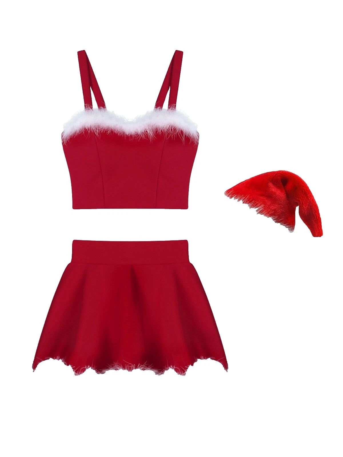 Disfraces De Navidad Traje Completo De Piel Sintética para Mujeres