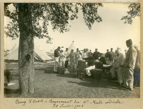 France, Camp d Avord, Camp du 4e régiment, medical visit, 1902, vintage c