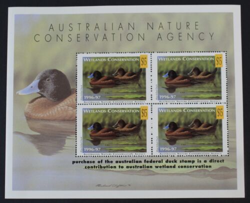 CKStamps : 1996-97 Australia Wetlands Conservation Duck Stamps SHEET MNH FV$60 - 第 1/2 張圖片