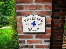 Entering Salem Solid Wood and Paint Hand Crafted Creation
