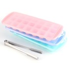 <!--F#f_0-->3Pcs Ice Trays 21‑Grid Ice Cubes Mould With Sealed Cover And Clip Set DIY Mould<!--F/-->