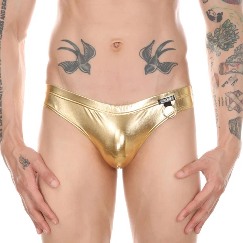 Herren Wetlook Slip Tanga G String Sexy Kunstleder Unterwäsche T-Back Höschen - - Bild 4 von 23