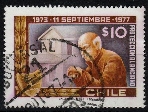 Chile 1977 Scott 512 4th Ann Pinochet Government - Protecting older people -used