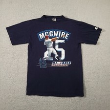 Vtg MLB Mark McGwire T Shirt Starter XL Youth Blue Short Sleeve
