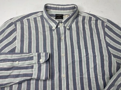 Faherty Shirt Mens Large Coastal Skies Stripe Supima Cotton Oxford Button Down - Image 1 of 4