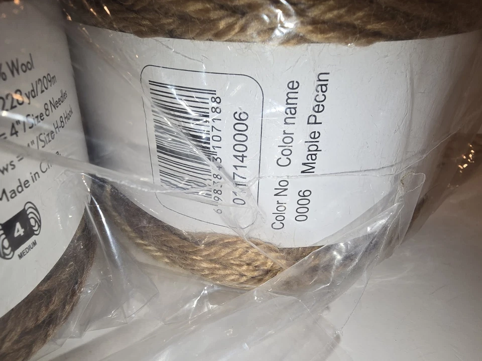 Herrschners PASTRY PUFF Yarn Cakes Medium Worsted DISCONTINUED Maple Pecan Lot 5 - Image 3 of 4