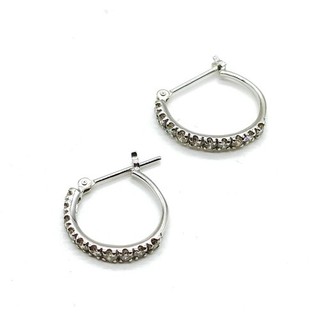 Jewelry Pierced Earring Natural Diamond 0.5ct White Gold 2343545