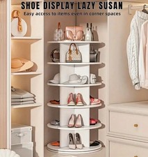 Rotating Shoe Rack Tower 360° Spinning Shelves Display 5 Tier