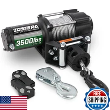 Zostera 3500lbs ATV/UTV 12V Electric Winch with Wireless Remotes & Mounting Plat