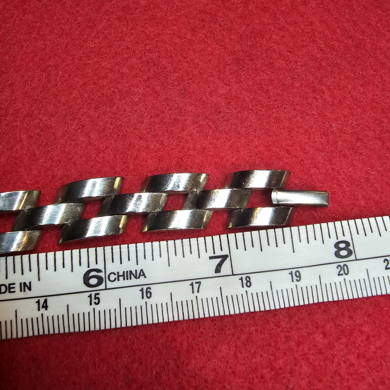 Men's Solid Sterling Silver 12mm Interlocking Lin… - image 17