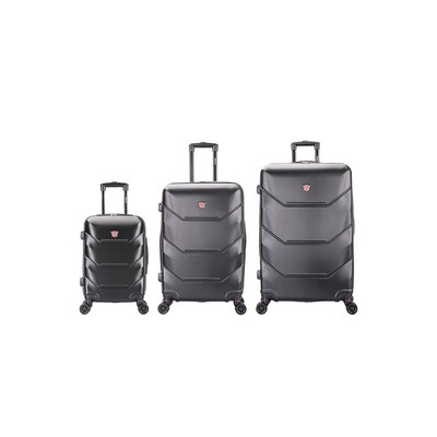 DUKAP ZONIX PC/ABS Plastic Luggage Set Black (DKZONSML-BLK)