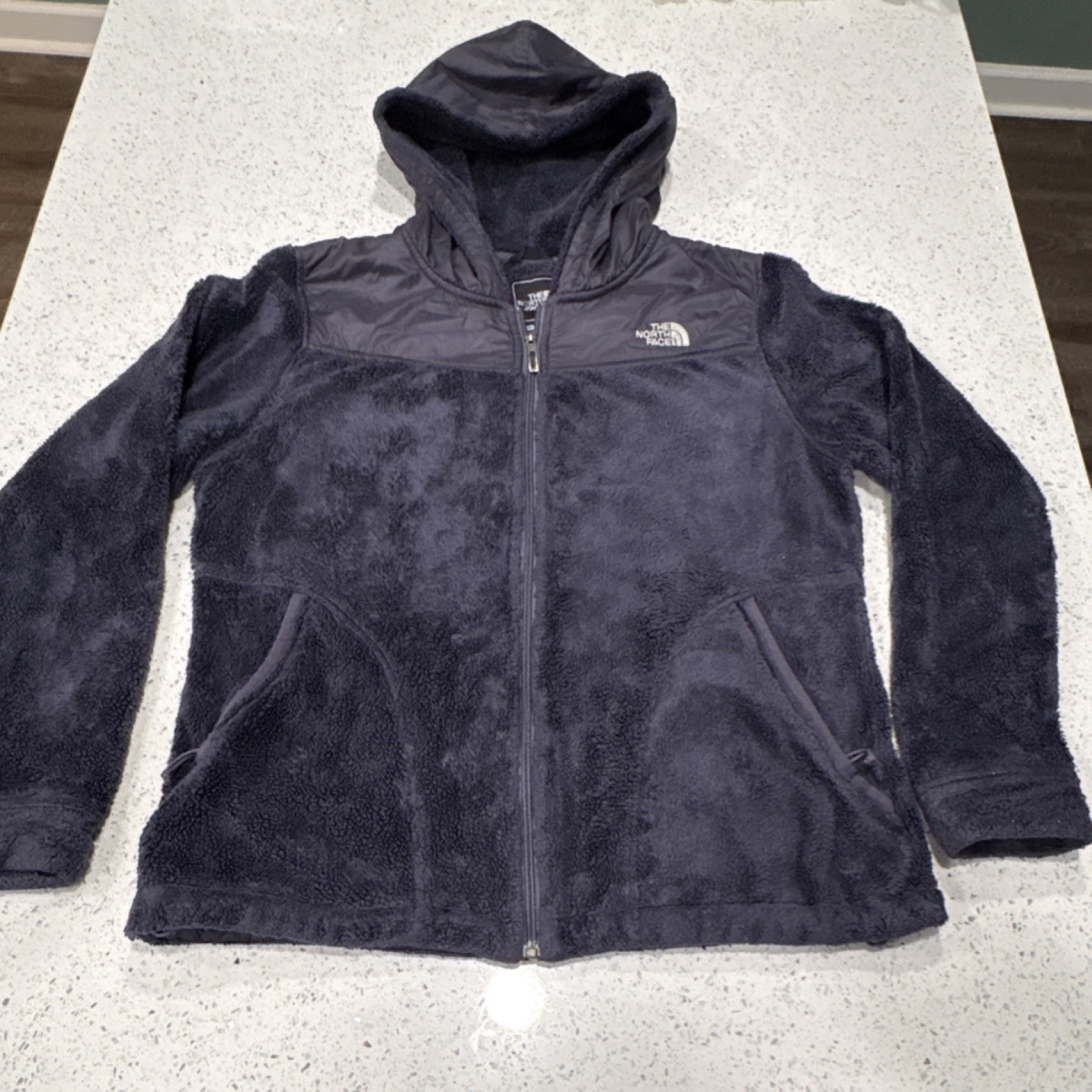 The North Face Women's Full Zip Hooded Fleece Hoodie Violet/ Deep Blue M Pockets