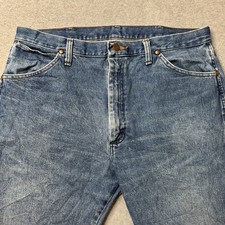 Wrangler Jeans Mens 36x32 Blue Denim Cowboy Cut Western Rodeo Bootcut 13MWZ