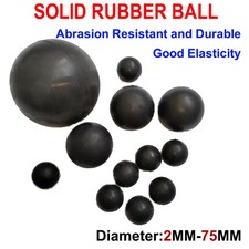 Durchmesser 2mm-75mm schwarz rund Gummi Vollball weich H&uuml;pfb&auml;lle Trainingsball