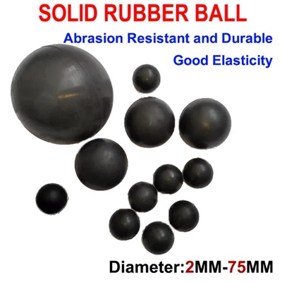 Durchmesser 2mm-75mm schwarz rund Gummi Vollball weich Hüpfbälle Trainingsball - Bild 1 von 4