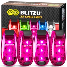 4 Pack LED Safety , Clip on Reflective Gear Lights for Walking at Night, Runn...