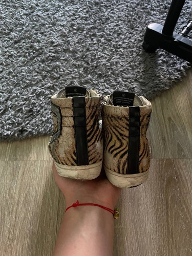 Scarpe sneakers alte Golden Goose Slide leopardate glitter invecchiate taglia 38 - Foto 7 di 22