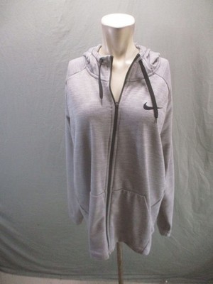 NIKE DRI-FIT Size XL Mens Gray Full Zip Stand Collar Pocket Athletic Jacket 814