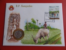 *Numisbrief  Demokratisches Kampuchea mit 5 Sen 1979*  (ALB39)