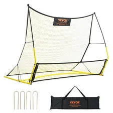 Soccer Trainer, 2-IN-1 Portable Soccer Rebounder Net, 71"x40" Iron Soccer Practi
