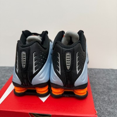 Nike Shox R4 Blue Tint Total Orange Black Silver Shoes AR3565 401