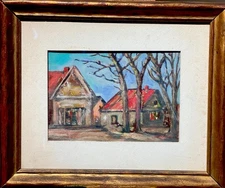 Walter BAUM-New Hope School Painting of Village-Comfort Art -Great Stocking Gift