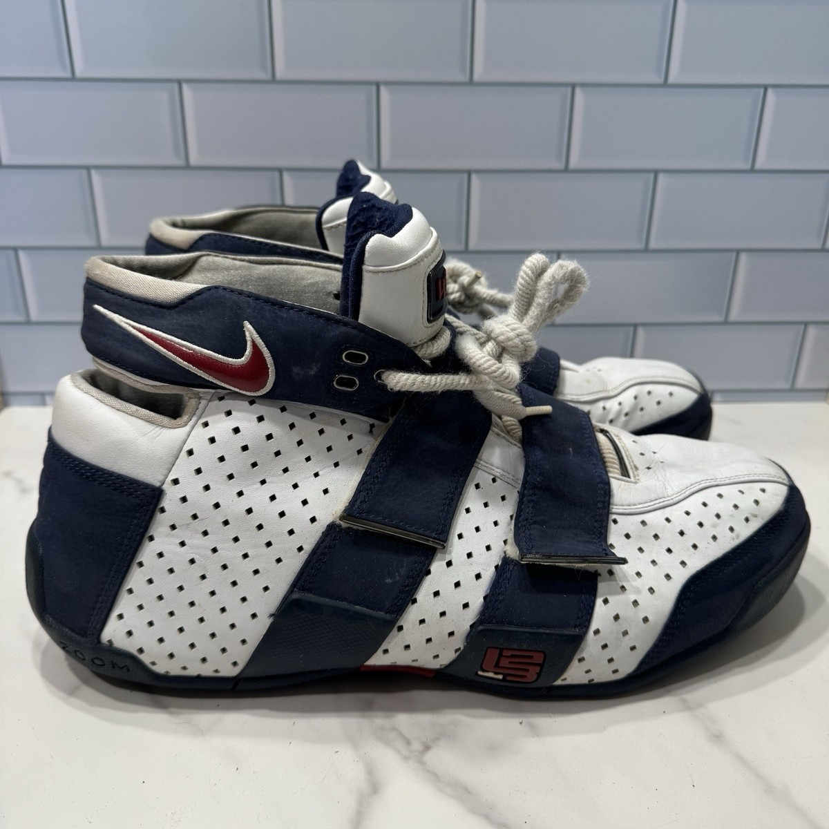 NIke LeBron Zoom 20-5-5 Midnight Blue White 311145-161 Men's US 14