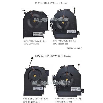 for HP Envy 16-H0112NR 16-H1023DX 16-H1047NR 16-H1053DX TPN-C159 CPU & GPU FAN