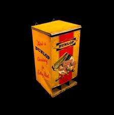 Antique Advertising - Dunlop Shop Counter Silent Salesmen Dispenser Rack Cycle