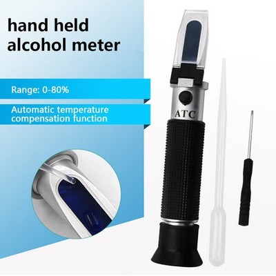 0-80% Handheld Alkohol Refraktometer ATC Alcoholmeter Liquor Tester Werkzeug Neu