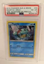 2019 Pokemon Sun & Moon #33 Squirtle Holo UNB-Blastoise GX PRM.COL. PSA 4