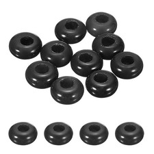 10 Pcs Large Hole Loose Stone Beads Charm, 10mm Rondelle Beads, Black