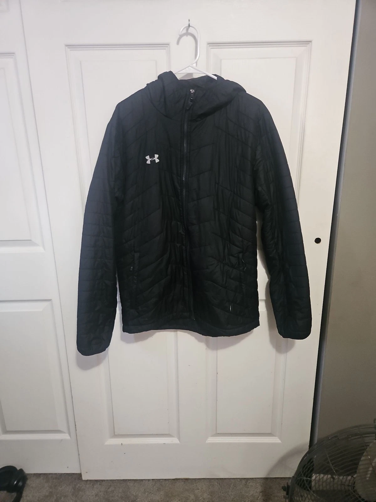Under Armour Men's ColdGear Infrared Fitted Hooded Puffer Jacket Black Large image 1