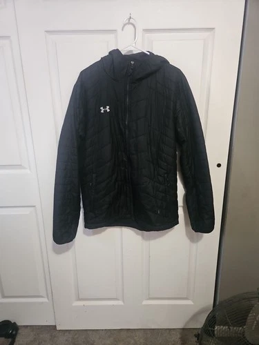 Under Armour Men's ColdGear Infrared Fitted Hooded Puffer Jacket Black Large - product listing photo
