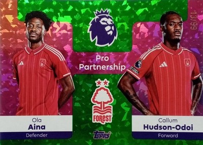 Topps Premier League 2026 Green Numbered Parallel 13/99 AINA / HUDSON-ODOI